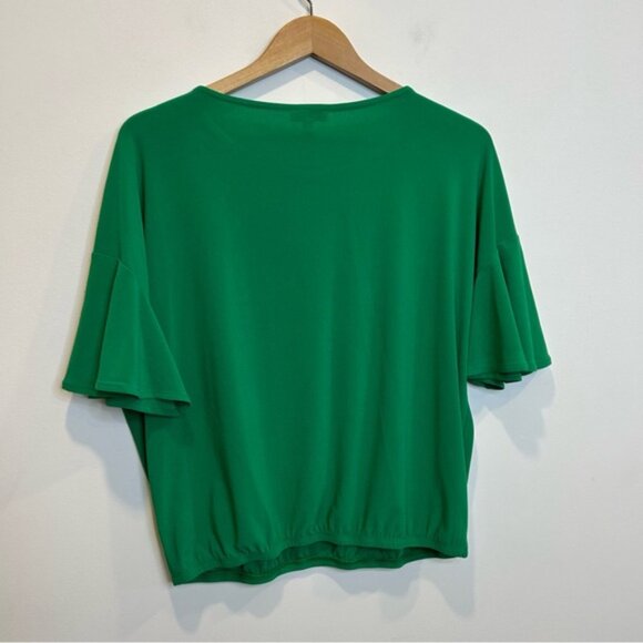 Laura Flutter Sleeve Top Parrot Green - Picture 13 of 13